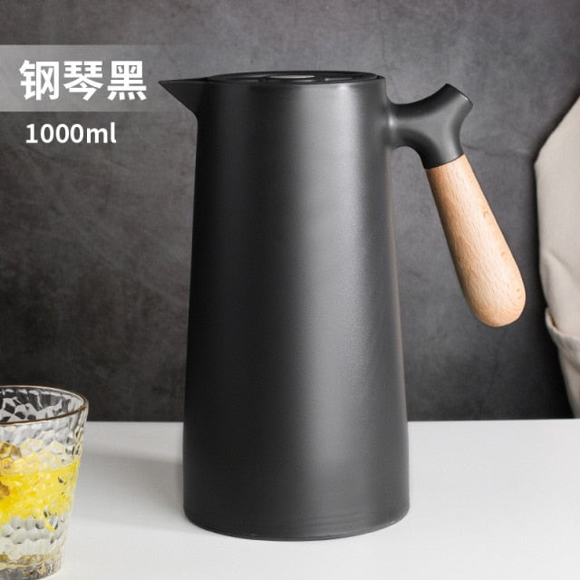 1L Large Capacity Thermos Nordic Thermal  Insulation Pot Hot Water Kettle Household Glass Liner Thermos Coffee Water Bottle