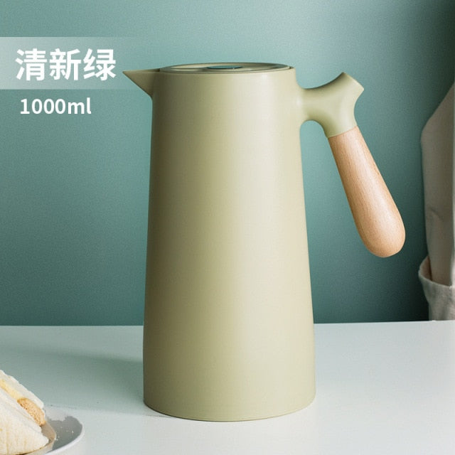 1L Large Capacity Thermos Nordic Thermal  Insulation Pot Hot Water Kettle Household Glass Liner Thermos Coffee Water Bottle